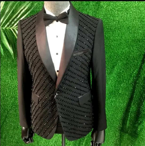 

M-3XL! Мужское платье с красным и черным жемчугом, облегающий сценический костюм, большие размеры, 2019