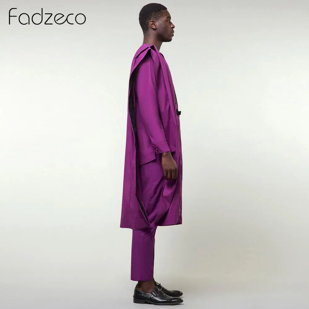 Африканские костюмы Fadzeco Agbada для мужчин топ Дашики рубашка брюки деловой