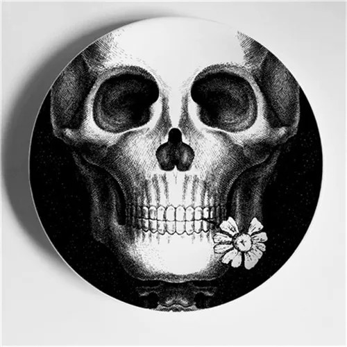 Изысканная тарелка Fornasetti, украшение из фарфора, декоративные тарелки для бара, офиса, кофейни, декоративные тарелки в стиле ретро - Цвет: 36
