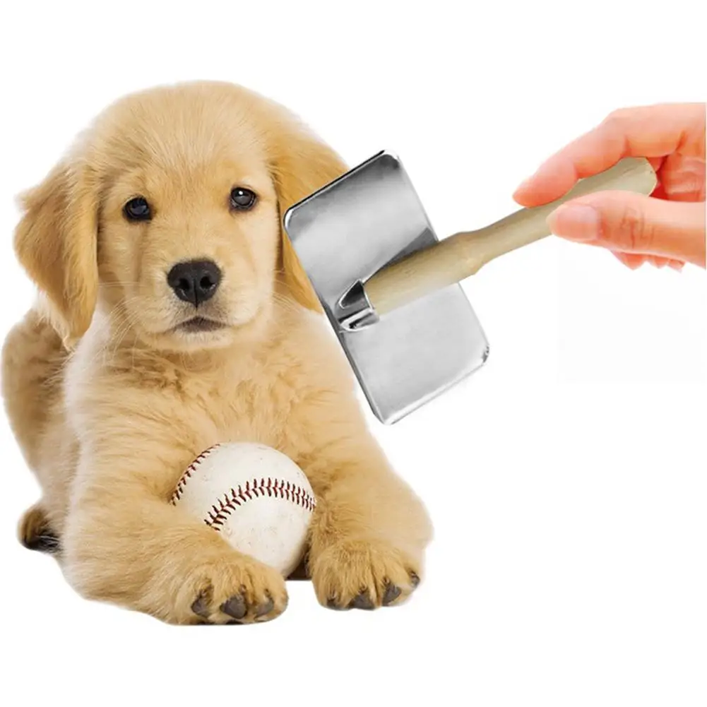 Щетка для груминга кошек и собак деревянная ручка игла из нержавеющей стали