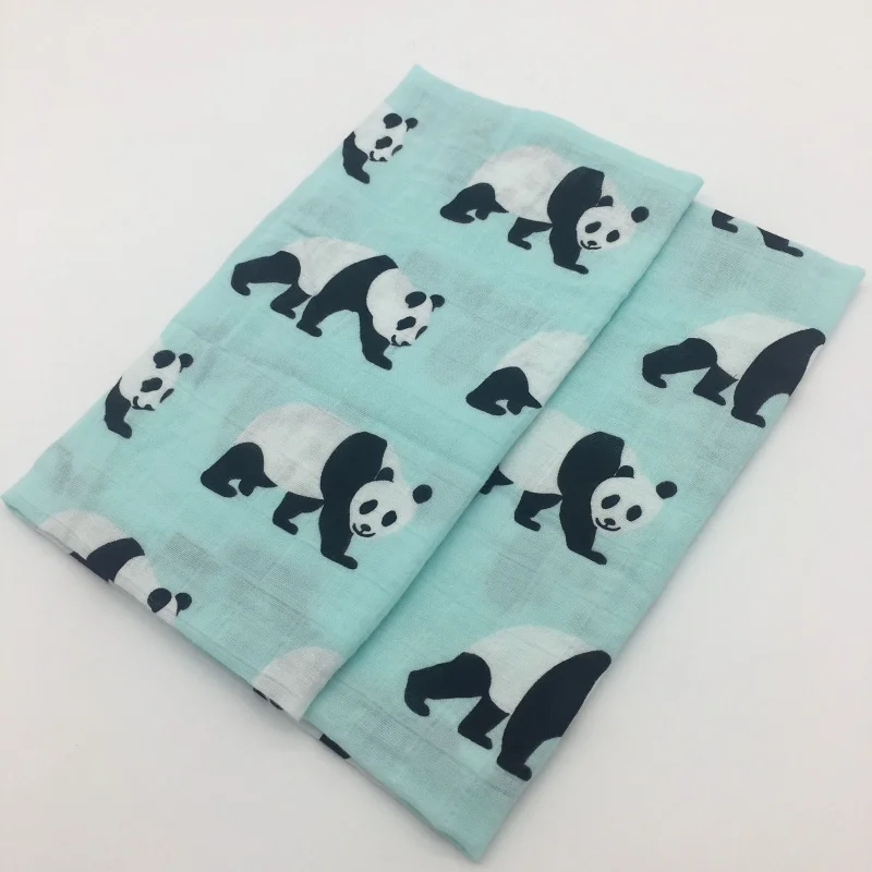 Blue panda Детская отрыжка, 1 шт., газовые детские нагрудники банданы из органического хлопка с рисунком животных, мягкие дышащие детские нагрудники, полотенце для новорожденных, шарф - Цвет: Blue panda