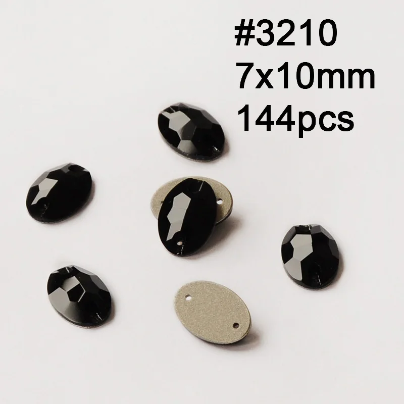 Oval 7X10mm 144pcs K9 кристалл зеркало стразы смешанной формы черный реактивный стекло плоская задняя Пришивные коготь стразы, diy аксессуары для одежды - Цвет: Oval 7X10mm 144pcs