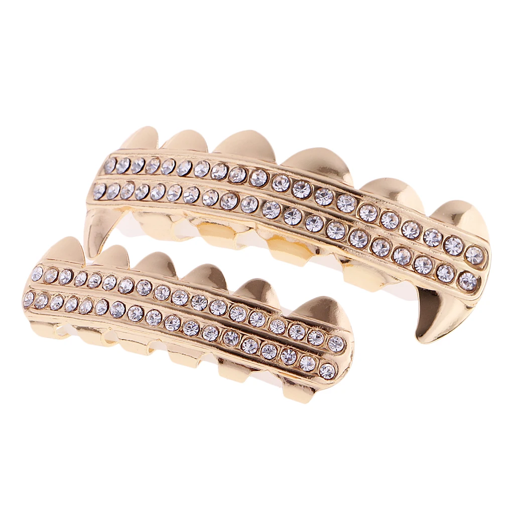 Комплект верхних и нижних зубов Tone Стразы в стиле хип хоп|teeth grills|teeth grillzbottom grillz |