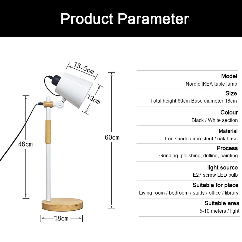 Американский гибкий поворотный кронштейн настольная лампа студентов общежитии
