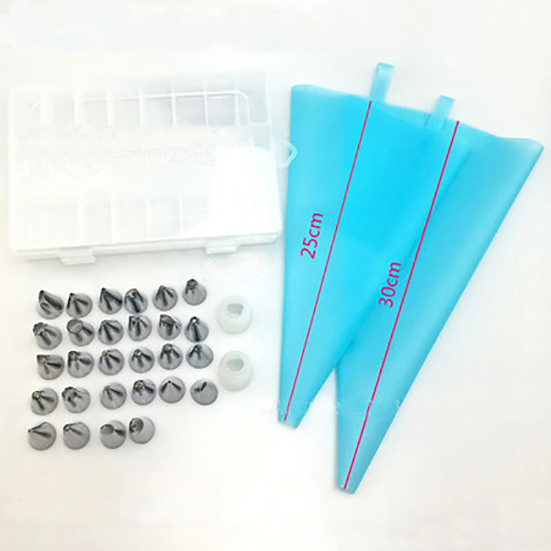 32pc Cake Pastry Frosting Icing Baking Decorating Pipping Nozzles Tip Set Kit Silicone Piping Cream Bag 28 | Дом и сад