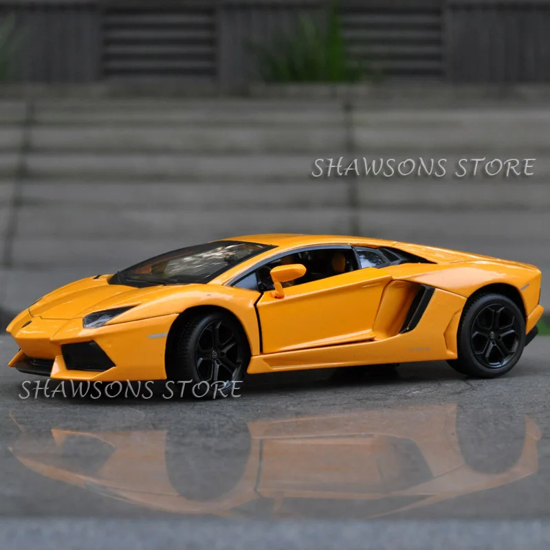 Литая под давлением Металлическая Модель автомобиля игрушки 1:24 Lamborghin Aventador Реплика коллекция