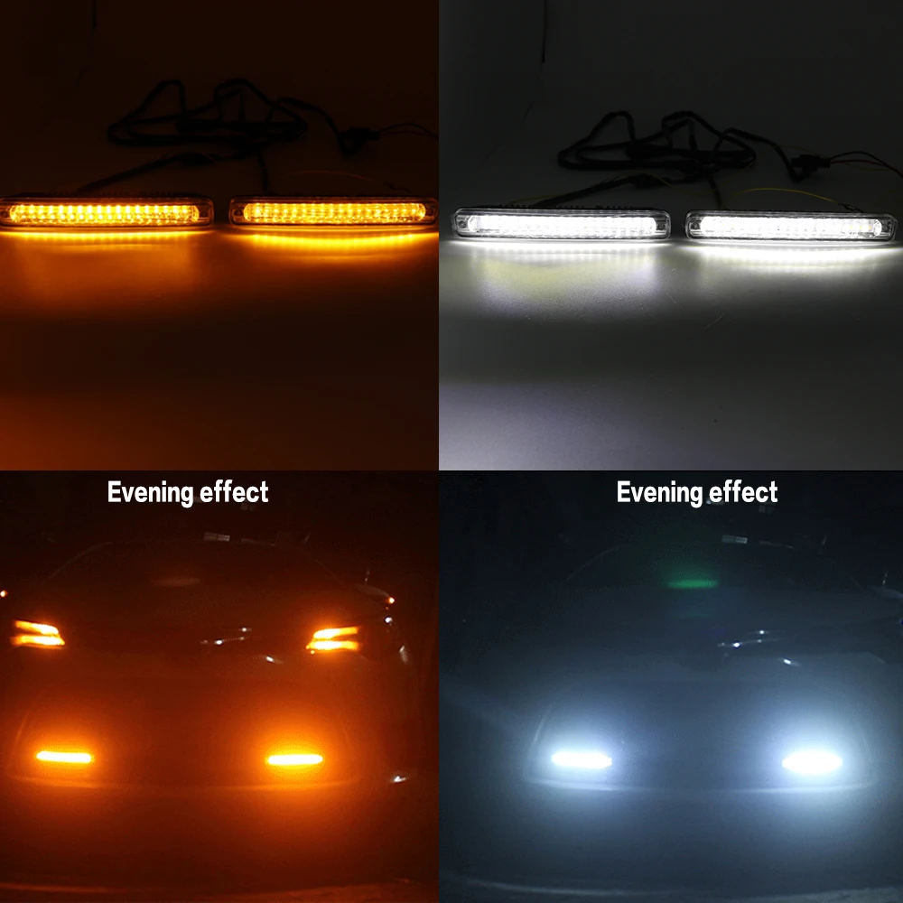 2 шт Универсальный COB DRL светодиодный Габаритные огни автомобиля лампы внешнего