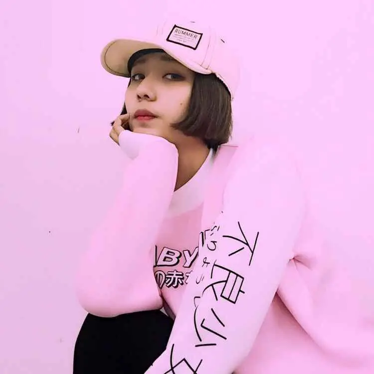 Harajuku Стиль Для женщин кофты Новинка 2017 года уличная японский миров печатных
