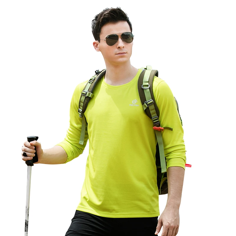 Tectop для спорта на открытом воздухе весна осень мужские быстросохнущие футболки с
