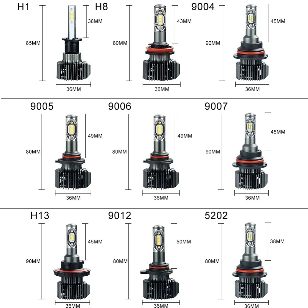 H11 светодиодные Автомобильные фары H4 H7 H1 H13 9004 9005 HB3 9006 HB4 9007 9012 5202 DC12V Светодиодные