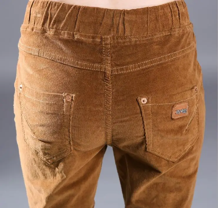 

Women's autumn and winter models corduroy pants corduroy retro trousers elastic waist large size women's pencil pants