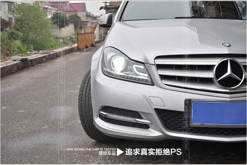 KOWELL автомобильный Стайлинг для Benz W204 фары 2011-2013 C180 C200 C260 светодиодные фары drl H7 hid Биксеноновые линзы ближнего света