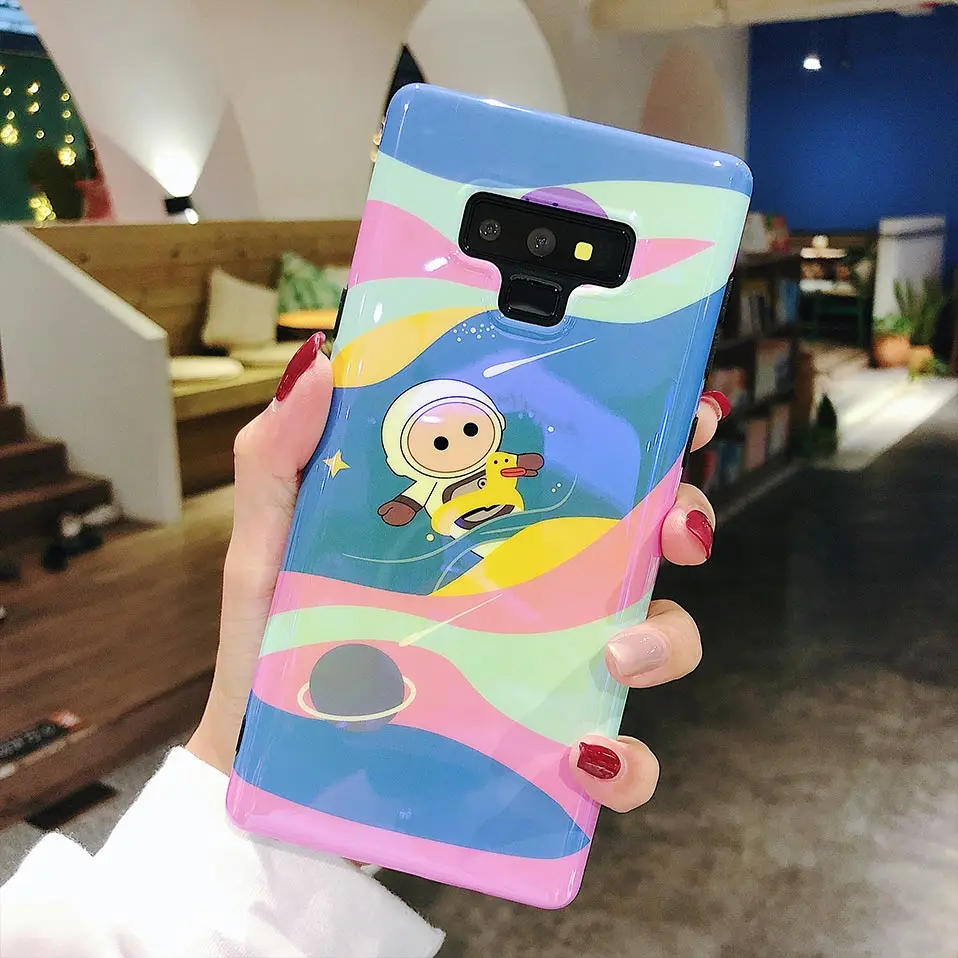 Cover Case For Samsung S8 S9 Plus Double-sided blue light Phone Galaxy Capa Cqoue Silicon Covers Note 8 9 Housing |