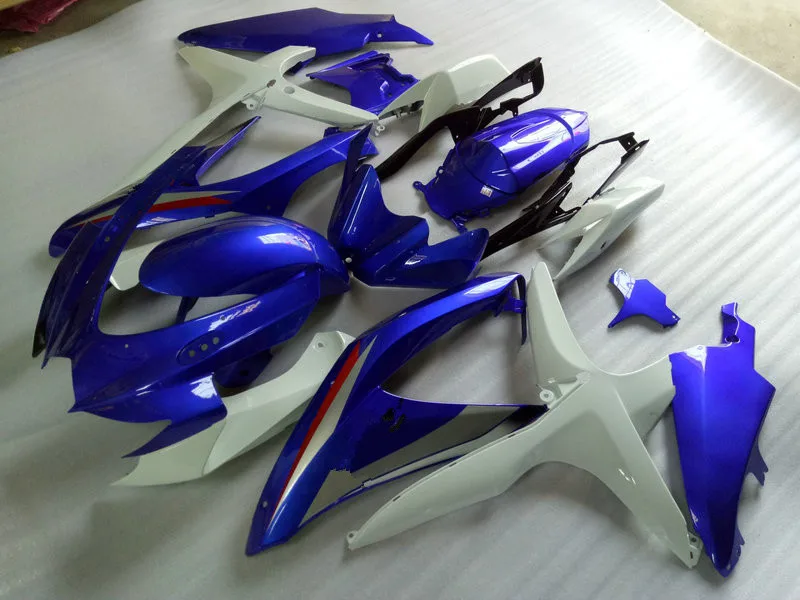 Комплект обтекателей под давлением для GSXR600 750 K8 08 09 GSXR 600 GSXR750 2008 2009 ABS белый синий