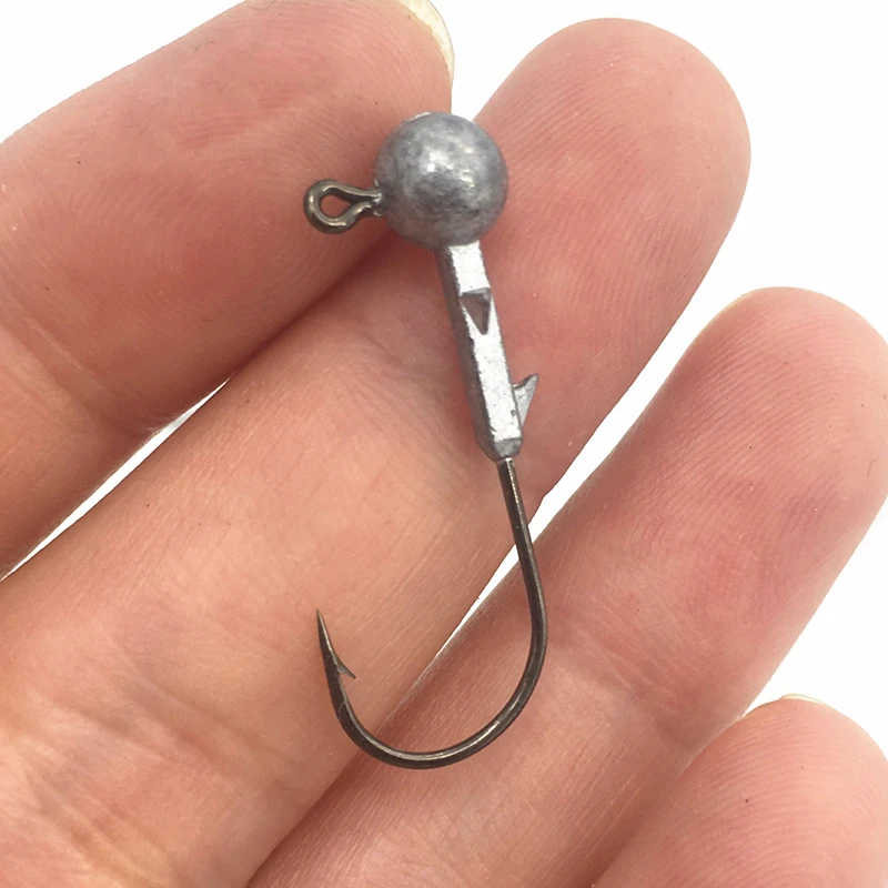 

5Pcs*0.8g/1.2g/1.5g/1.8g crank hook Jig head hook fishing sea hook lead head Jig lure hard bait soft worm jig hook for fishing
