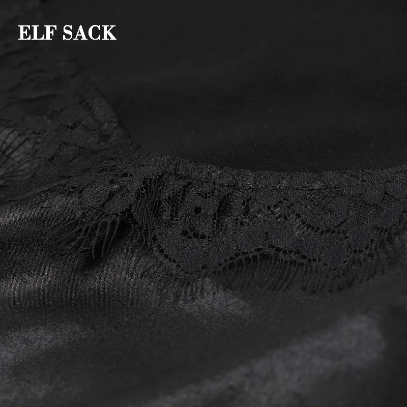 Женское кружевное платье ELFSACK Повседневное до колена с длинным рукавом и