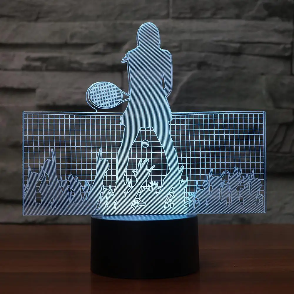 USB 3D визуальный светодиодный Ночной светильник 7 цветов Изменение суперзвезда