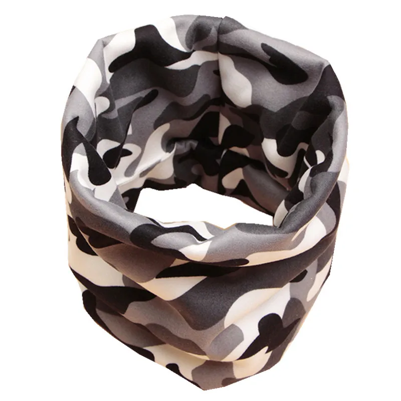 gray camo Новинка весны осень-зима Детский плюшевый Шарф детский хлопковый шарф для девочек, для мальчиков-хомут с круглым воротником для мальчиков и девочек детский шарф-воротники шеи ребенка шарф - Цвет: gray camo