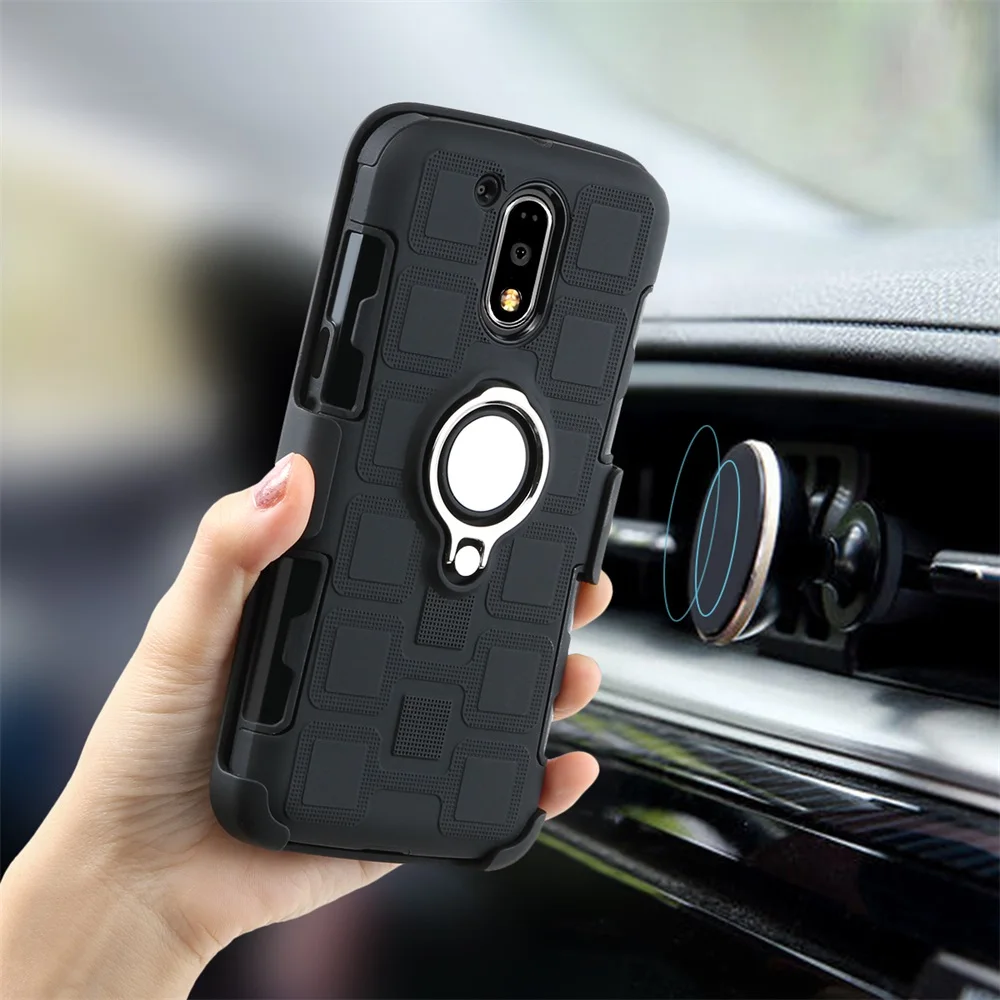 Для Motorola Moto G4 Plus кольцевой держатель Зажим для ремня чехол телефона plus