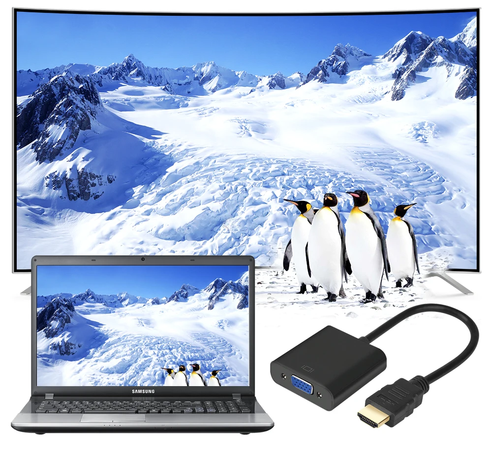 DZLST 50 шт./лот DHL Бесплатная доставка HDMI к VGA адаптер конвертер видео 1080P цифровой