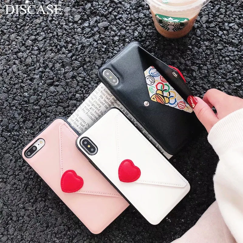 DIS чехол, модный кожаный чехол для телефона с рисунком на тему любви для iphone XS MAX XR X, роскошный сплошной цвет, милый чехол для iphone 8, 7, 6, 6s plus, задняя крышка, Funda