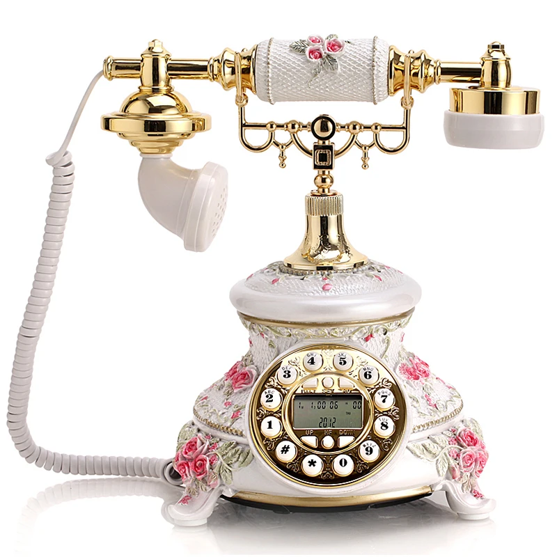 European telephone Caller story Square antique telephones pink retro phone landline Pastoral | Обустройство дома