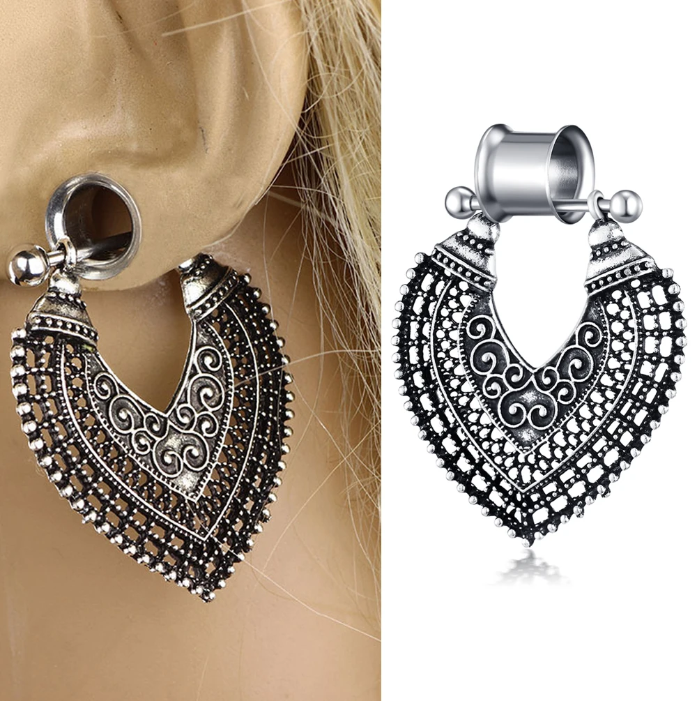 

TIANCIFBYJS New Double Flared Flesh Tunnel with Tongue Barbell Tragus Earring Gauge Ear Plugs Piercing Expander Stretchers 60pcs