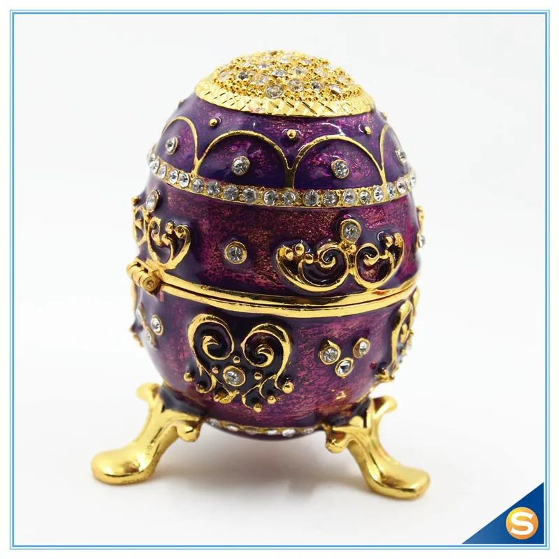 Новые эмали металлический фиолетовый яйцо Форма шкатулка подарок scj2017|box gift|box boxbox