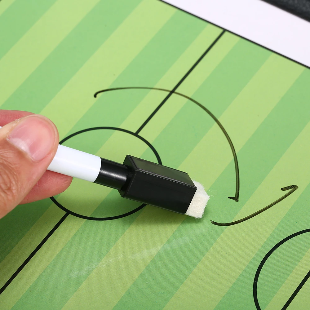 

Foldable Football Soccer Magnetic Tactic Board Strategy Board with Marker Pieces 2-in-1 Pen Soccer Accessories Tactic Tool
