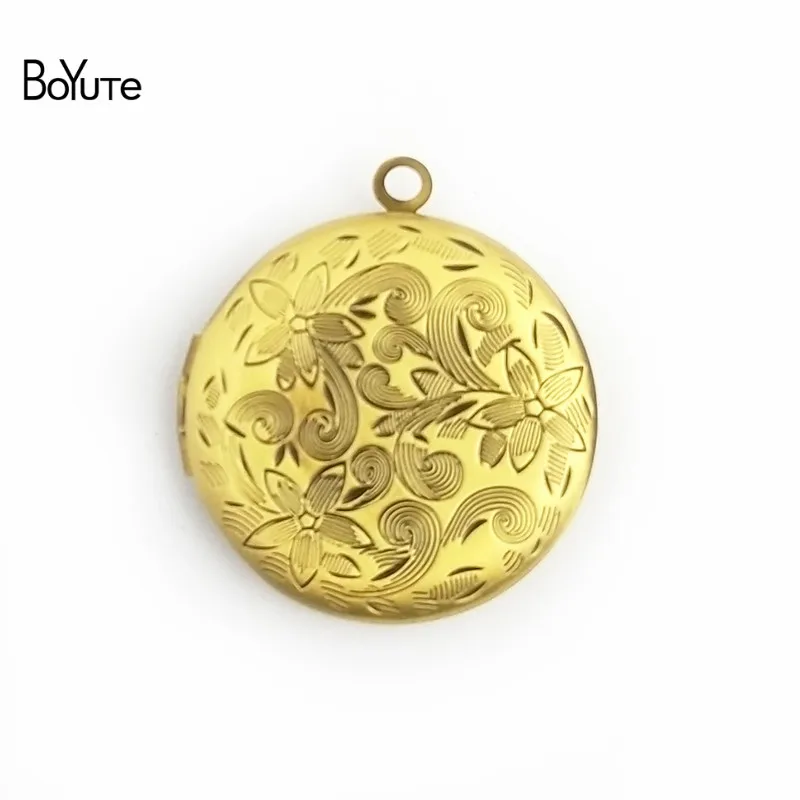 BoYuTe (10 шт./лот) 27 мм круглый металлический латунный кулон с фото оптовая продажа