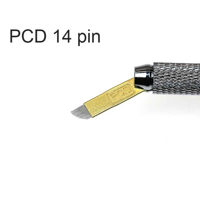 50 шт./лот PCD 14 Pin перманентного макияжа бровей татуировки лезвия составляют Microblading
