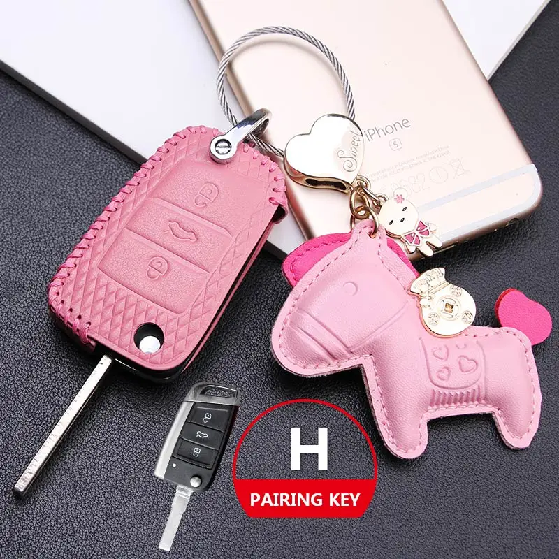 Кожаный брелок из воловьей кожи чехол для автомобиля Volkswagen CC POLO Golf jetta key packet чистый ручной работы женский брелок