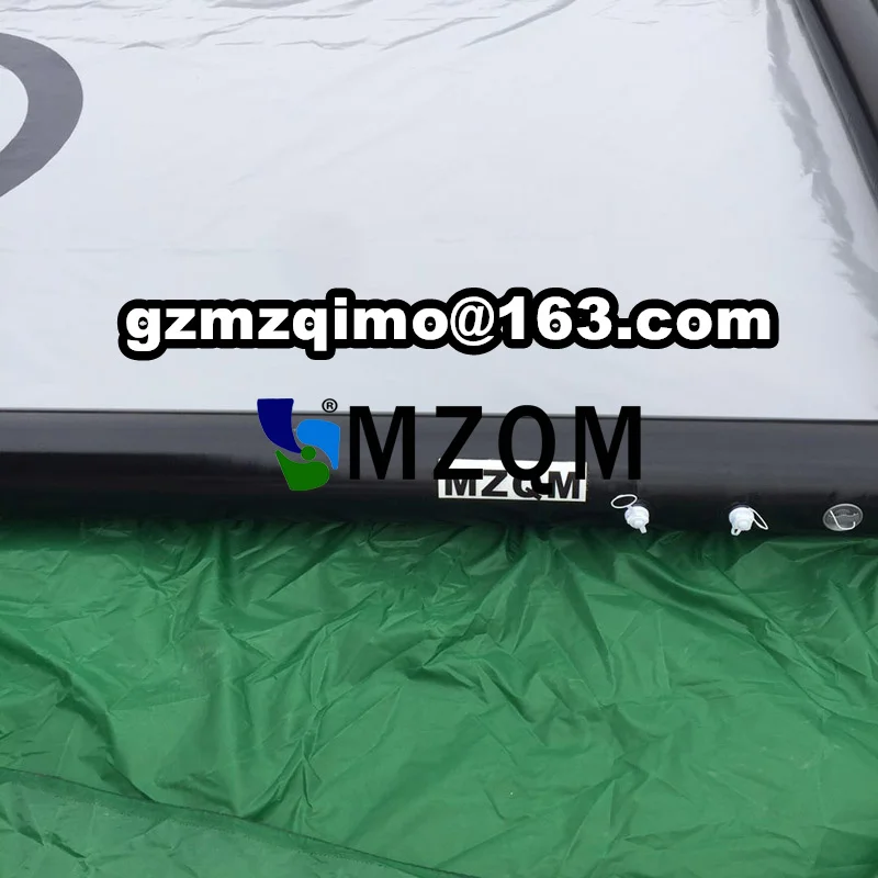 구매 6x3m 공기 펌프를 가진 고품질 주문을 받아서 만들어진 물 격리 매트 PVC 휴대용 차고 바닥 세차 매트 물 격리 매트