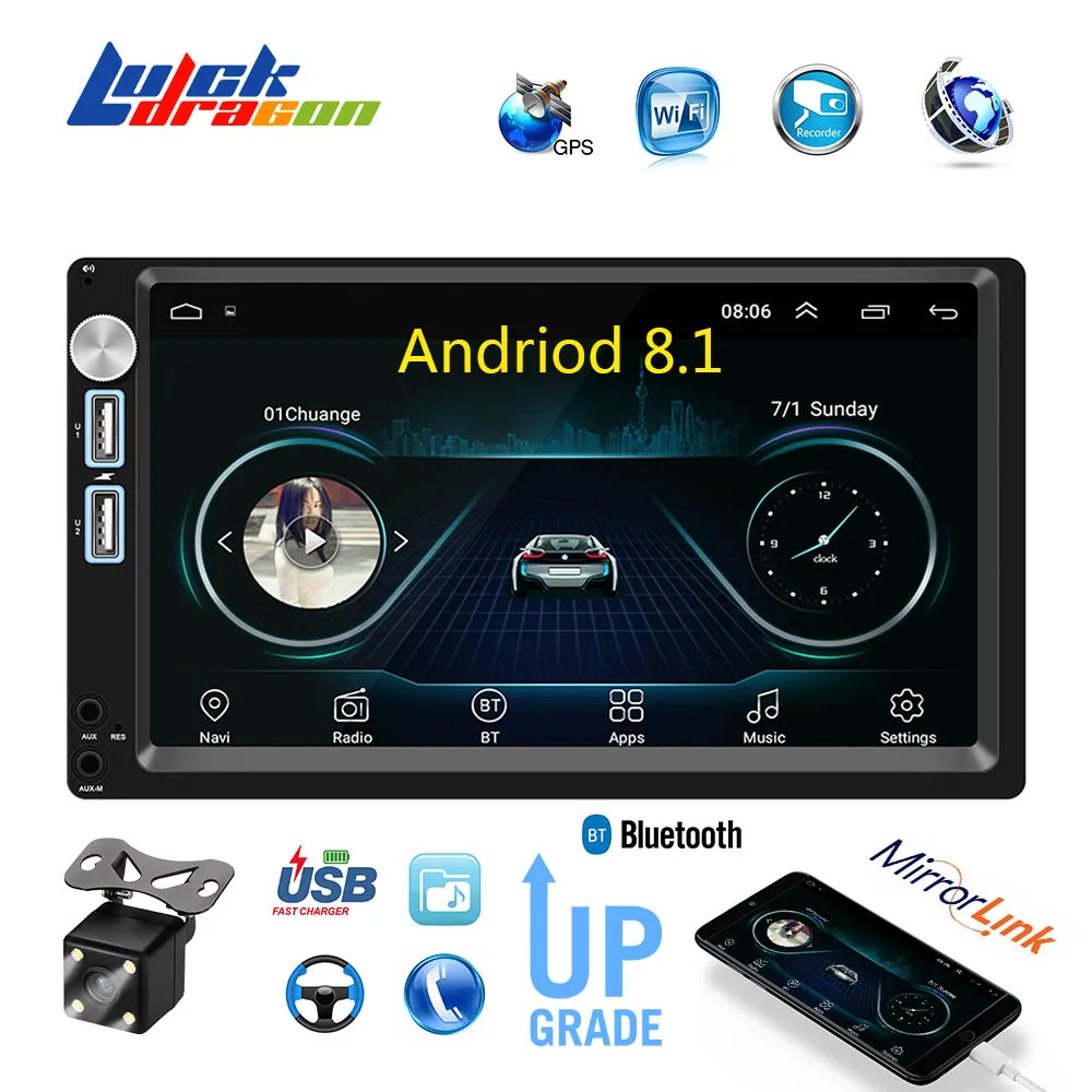 Автомагнитола MP5 Android 8 1 GPS рекордер Авторадио Bluetooth 2 Din сенсорный экран Wi Fi