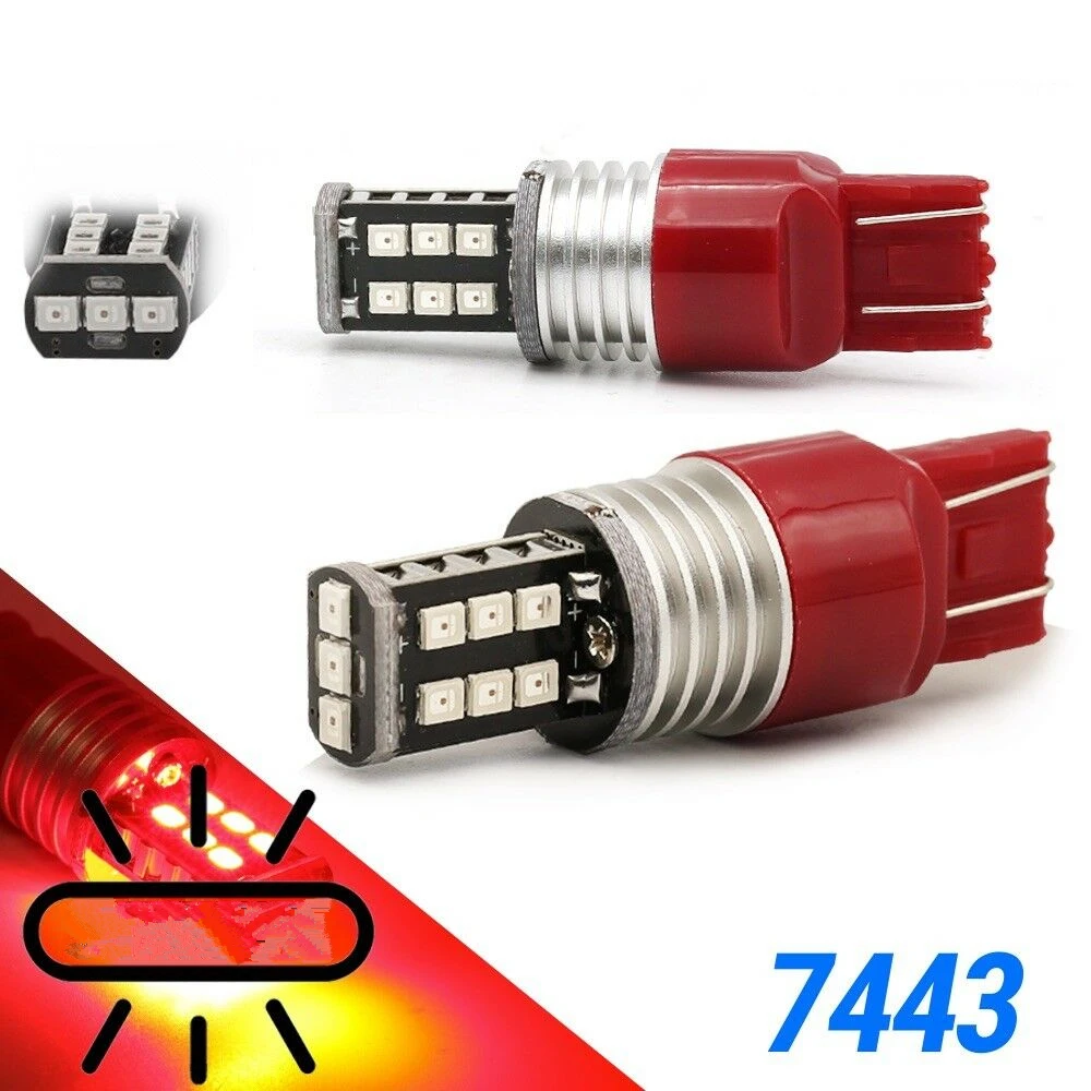 2 шт. 7443 красный светодиодный стробоскопический мигающий задний стоп