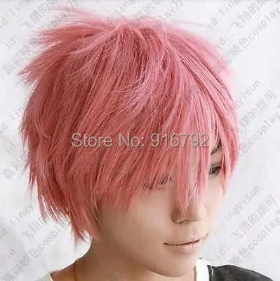 Оптовая YF &amp Q&gt&gt fairy tail Нацу Dragneel короткие розовый партии cosplay парик|wig weight|wig headparty