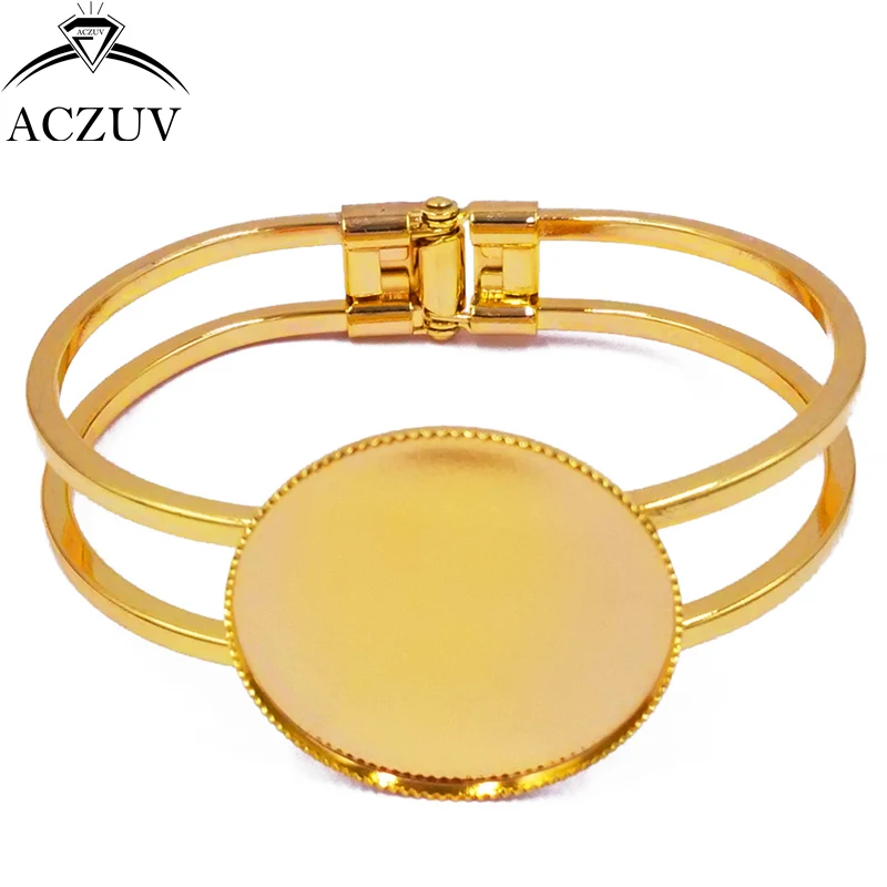 ACZUV 50pcs 20mm 25mm 30mm Teeth Bezel Blank Base Bracelet Copper Metal Cuffs Bangle Tray BBS004 | Украшения и аксессуары