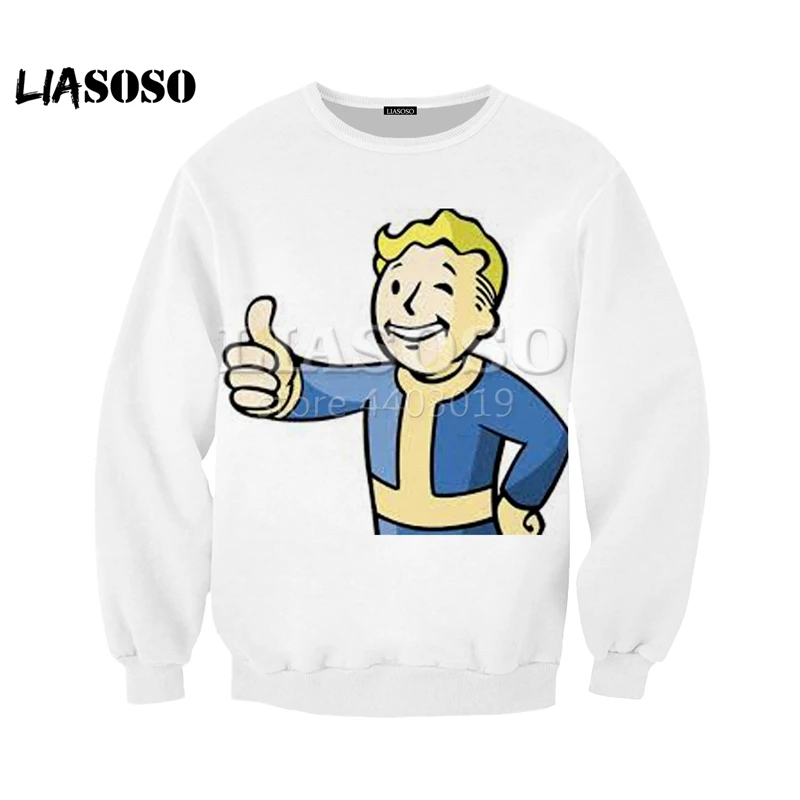 LIASOSO новые летние 3D цветной печати Fallout 4 игровой персонаж верхней одежды, мужские и женские Кофты Одежда SE1079