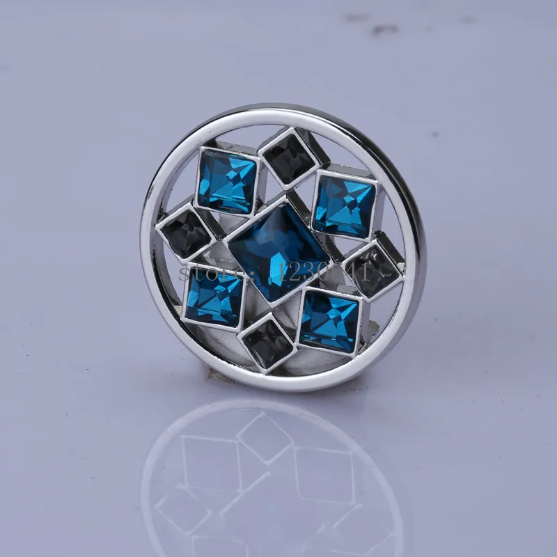 Новинка 33 мм монета синий роскошный кристалл мульти средний royale кварц подходит 35