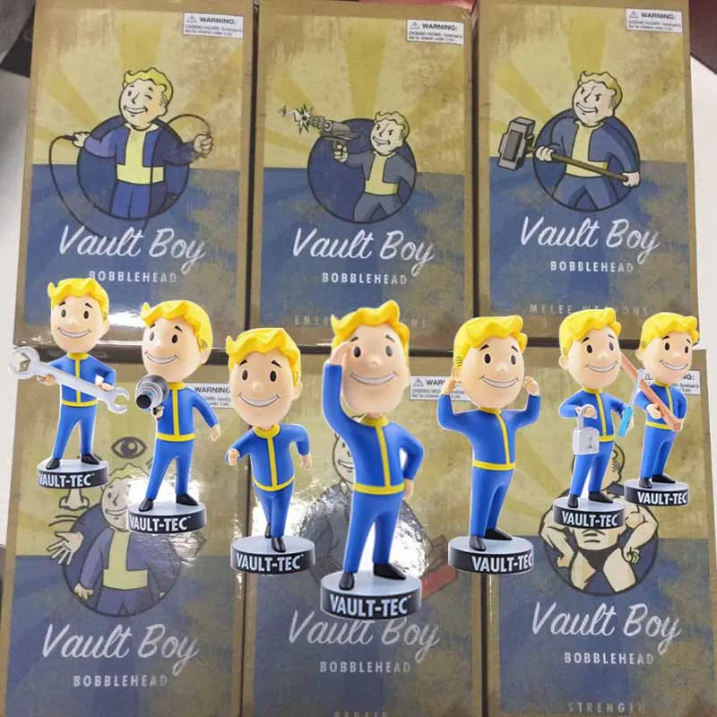 7pcs together box 13 см Gaming Heads Fallout 4 vavle Boy TOY Bobbleheads Серия 1 фигурка животного Коллекционная модель игрушки brinquedos куклы - Цвет: 7pcs together box