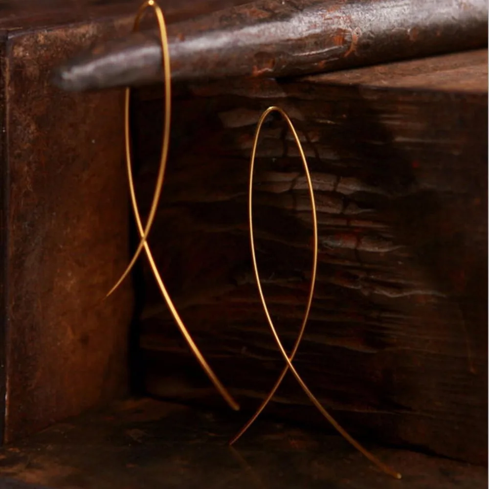 Модные 1 пара панк медный провод Простой Рыба ручной работы в форме сердца