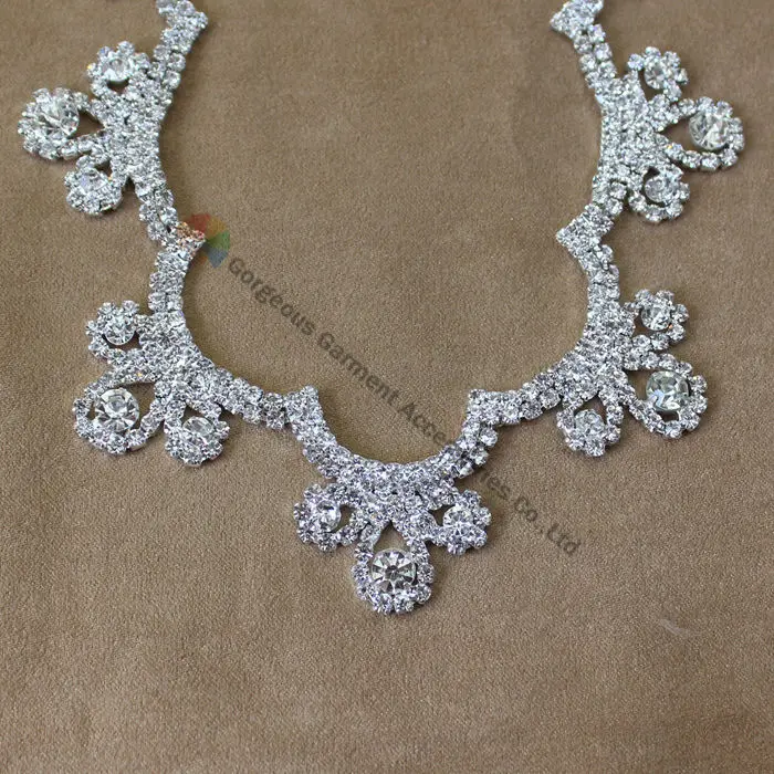 1yd серебряная цепь для костюма из чешского горного хрусталя украшенная