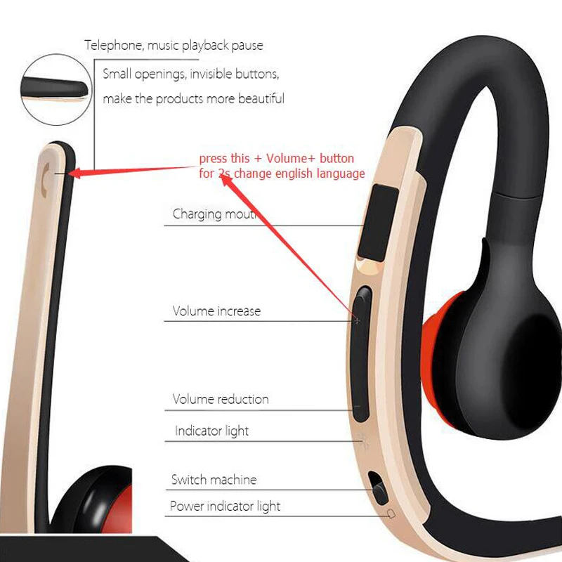 Bluetooth гарнитура LYMOC Y3 Беспроводная с микрофоном и голосовым управлением|Наушники