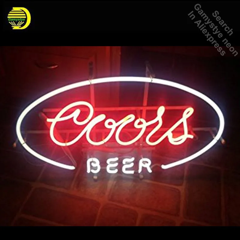 

Neon Sign for Coors Beer Neon Bulb sign Business Hotel Display Handmade Glass tube Beer Pub custom neon light custom lighted