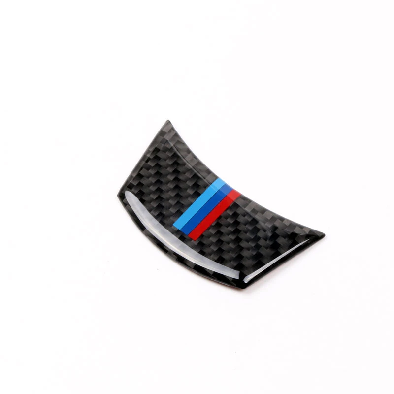 Углеродное волокно руль Стикеры м полосы эмблема 3D автомобиля для BMW E60 E61 2004 2010