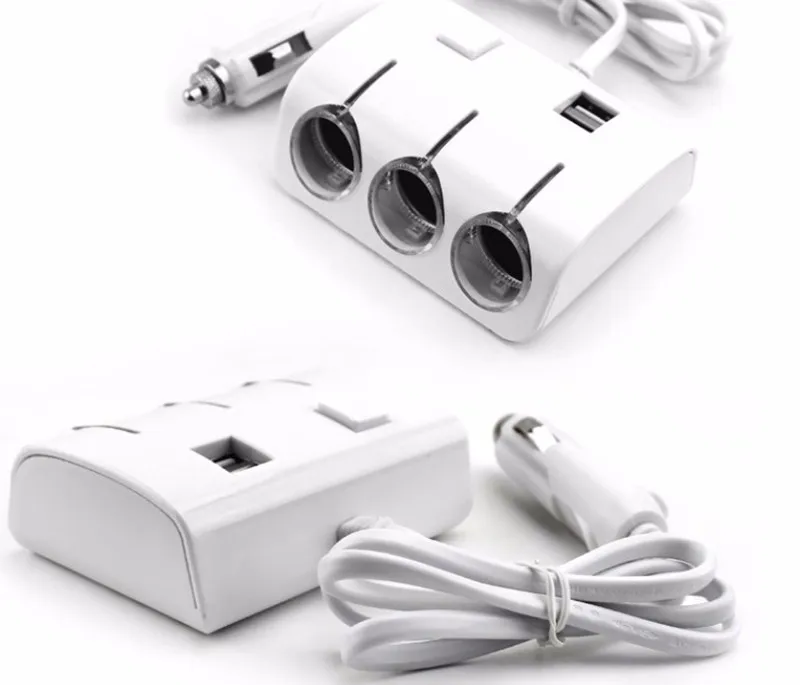 Автомобильный прикуриватель, сплиттер, адаптер питания, двойной, 2 USB, автомобильное зарядное устройство для iphone, samsung, DVR, gps, 3 гнезда, способ