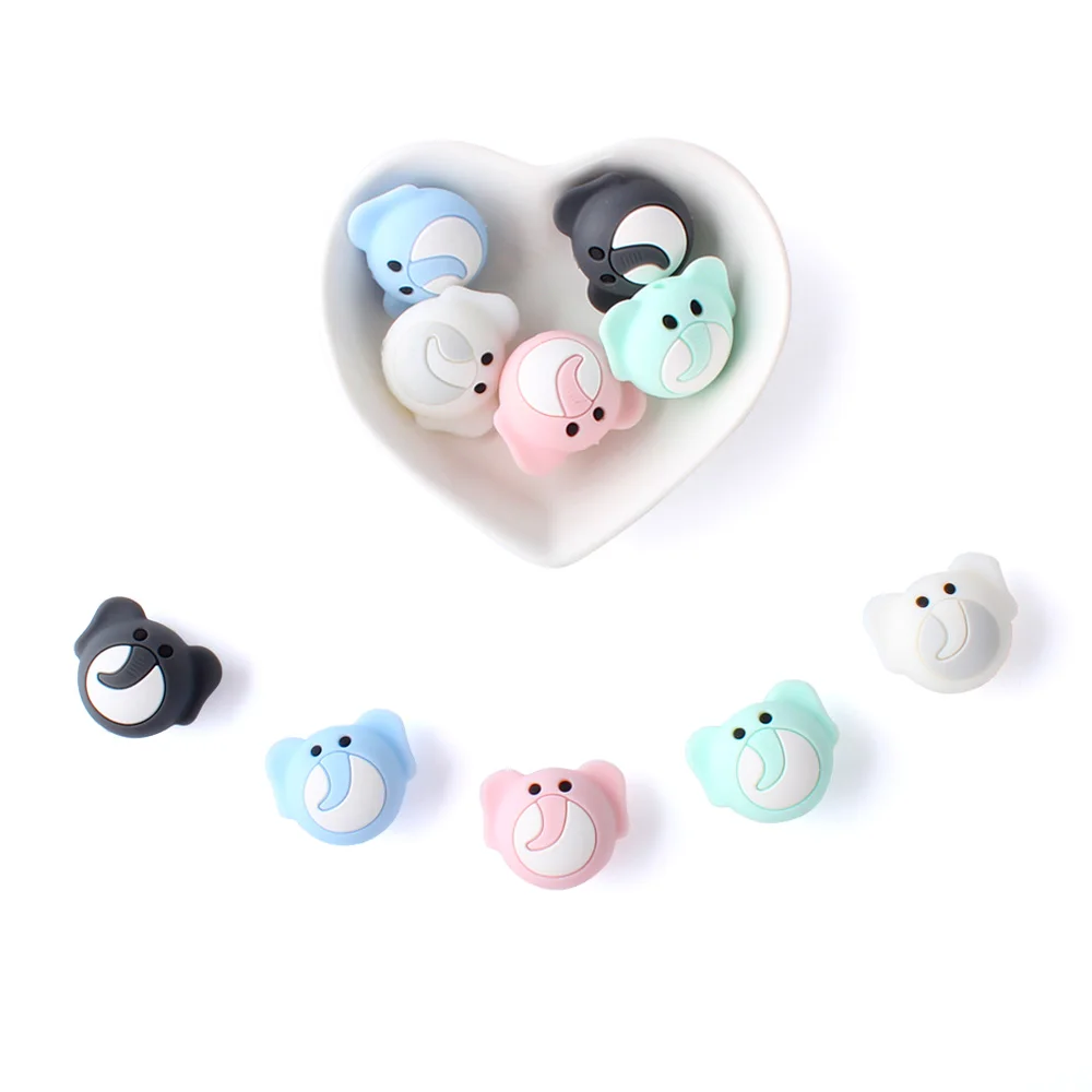 10 шт. силиконовый слон бусины 24 мм Силиконовые Прорезыватели для зубов