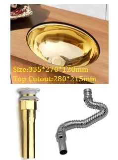 Oval Sink 304 нержавеющая сталь Золото Кухня овальная раковина и золотой Латунный смеситель RV прицеп яхта караван - Цвет: Oval Sink
