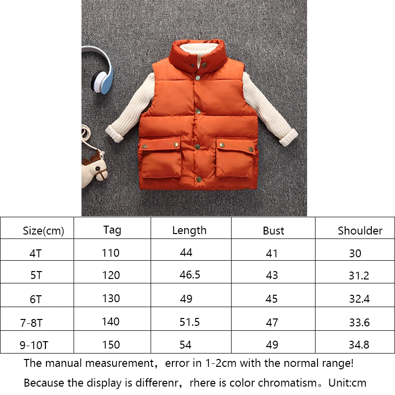 

Dollplus 2019 Kids Vest Waistcoats Cotton Boy Girl Autumn Winter Down Cotton Waistcoat Baby Vest Solid Sleeveless