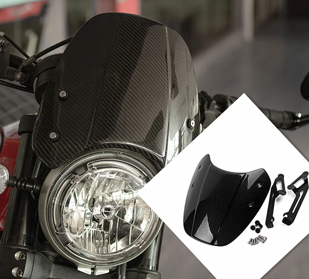 

Защита для ветрового экрана мотоцикла из углеродного волокна, для Ducati Scrambler 2015 2016 2017 2018